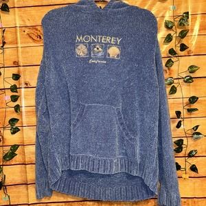 Monterey California Crushed Velvet Pullover Sweater Size XL